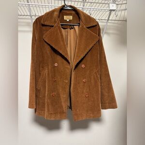 Brown Corduroy Double-Breasted Jacket